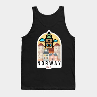 Oslo Norway Sticker, Travel Sticker For Norway lovers Tank Top